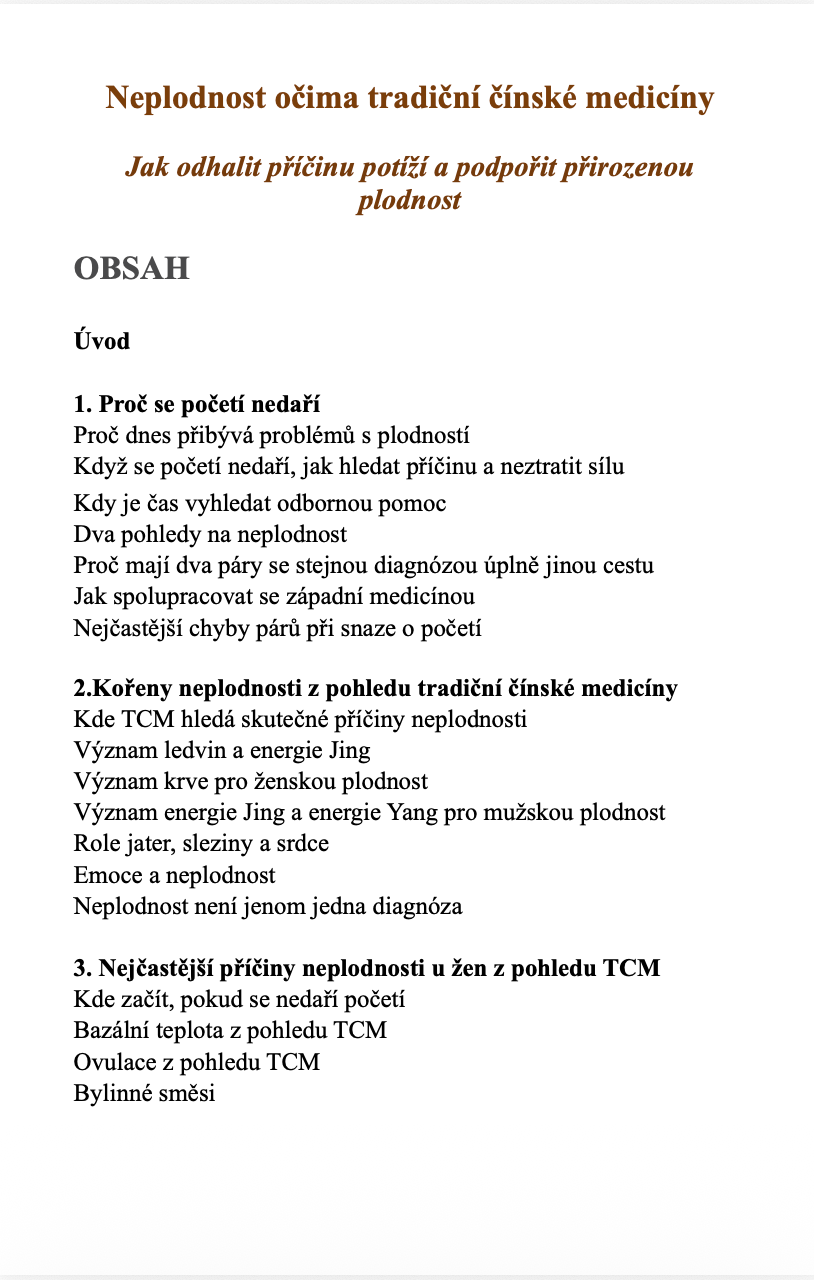 E-kniha Neplodnost očima tradiční čínské medicíny
